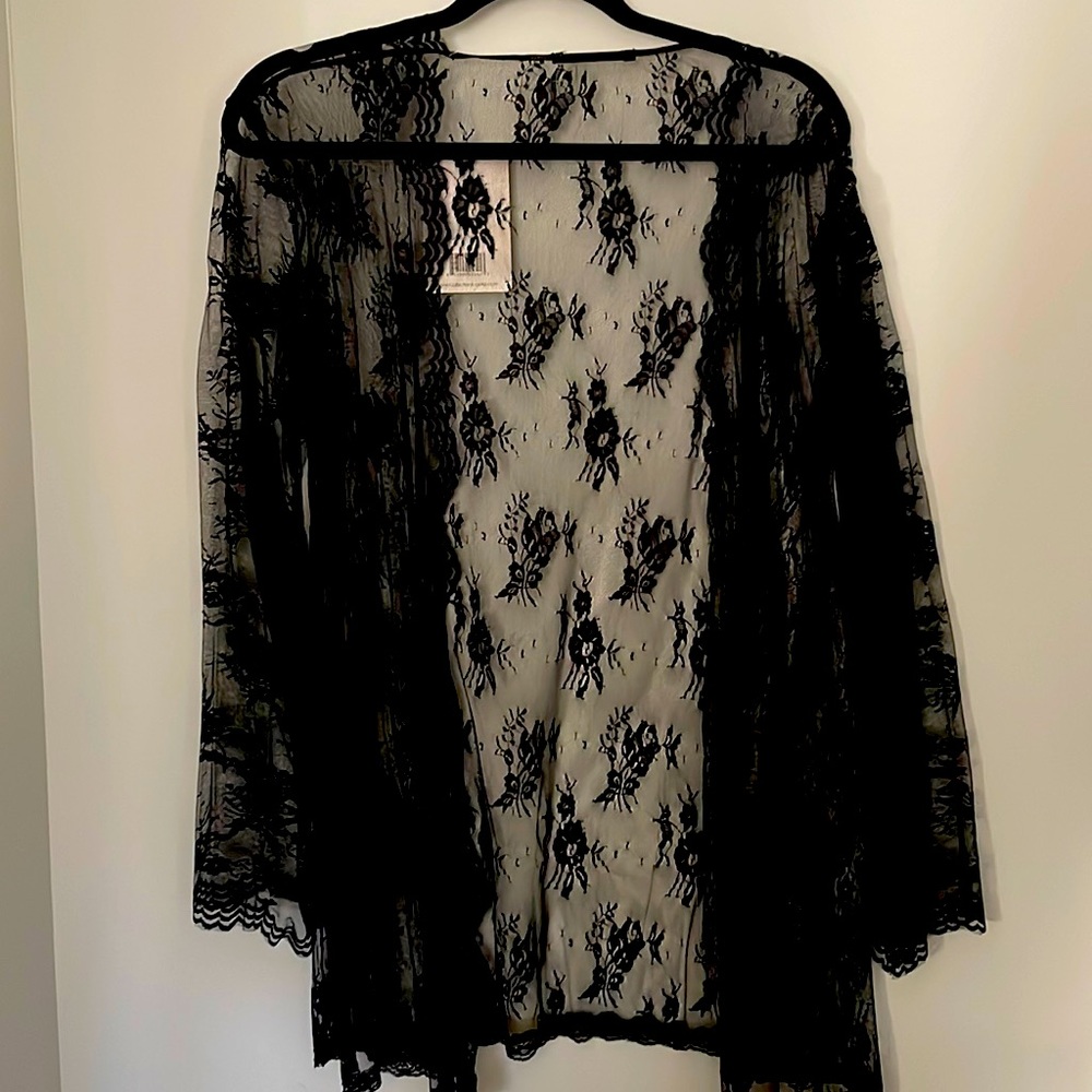 Black lingerie cover up